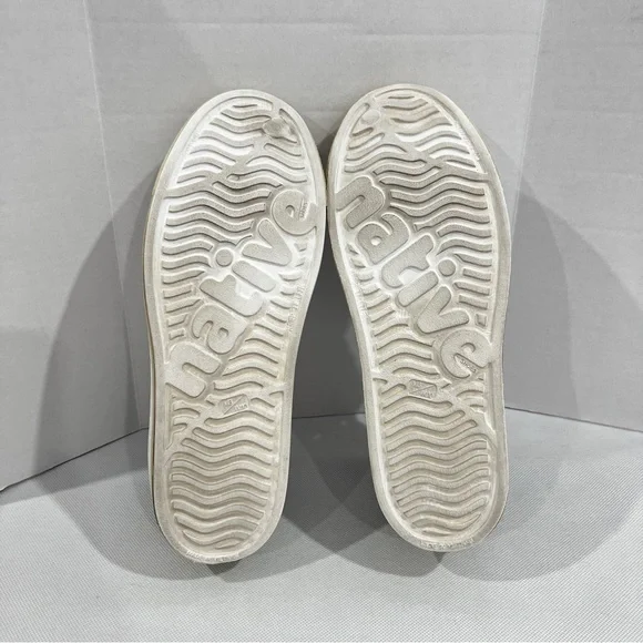 Native Unisex Jefferson Color Block Size W-10-M-8 Slip-On Sandals White Tan - Picture 10 of 10